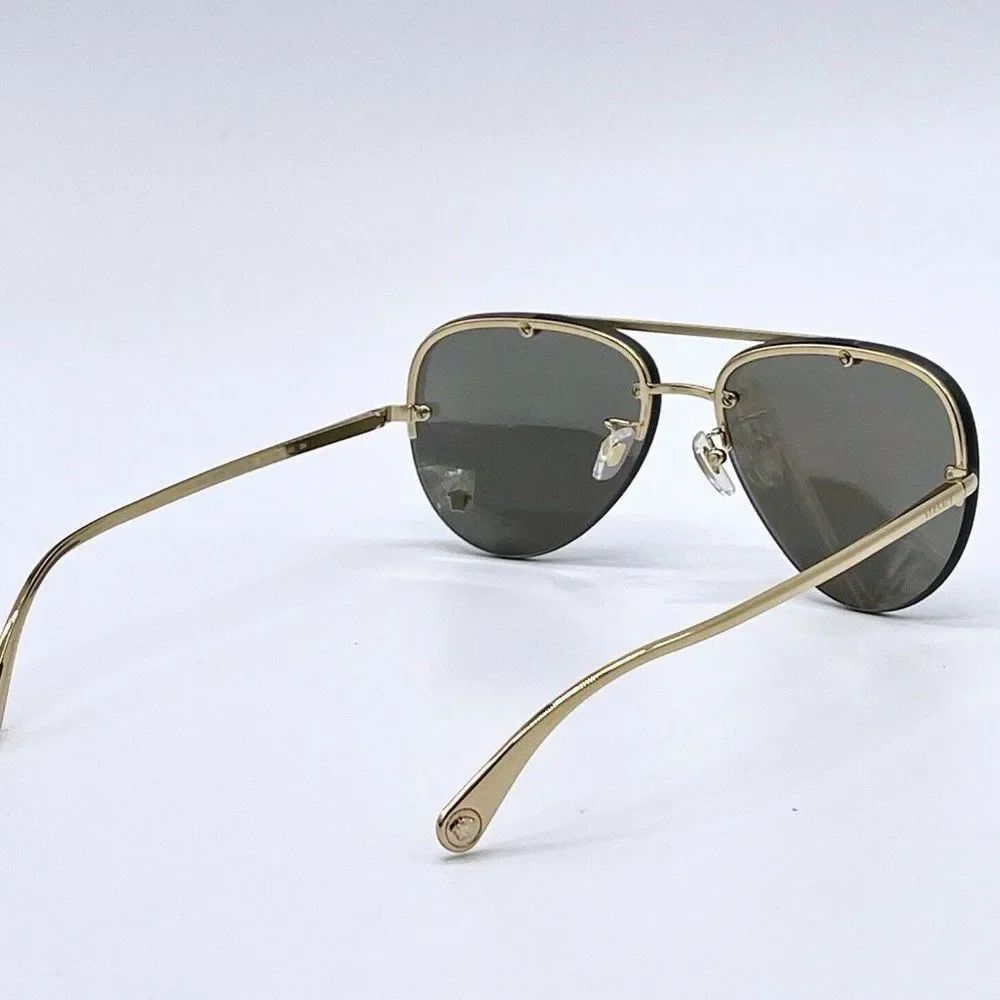 New! Versace Aviator Unisex Grey Sunglasses w/ box